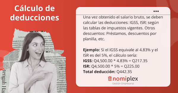 Cálculo de deducciones salariales en Guatemala